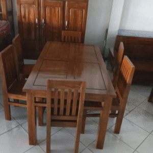 1 Set Meja Makan Motif 4 Panel