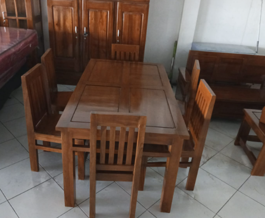 1 Set Meja Makan Motif 4 Panel